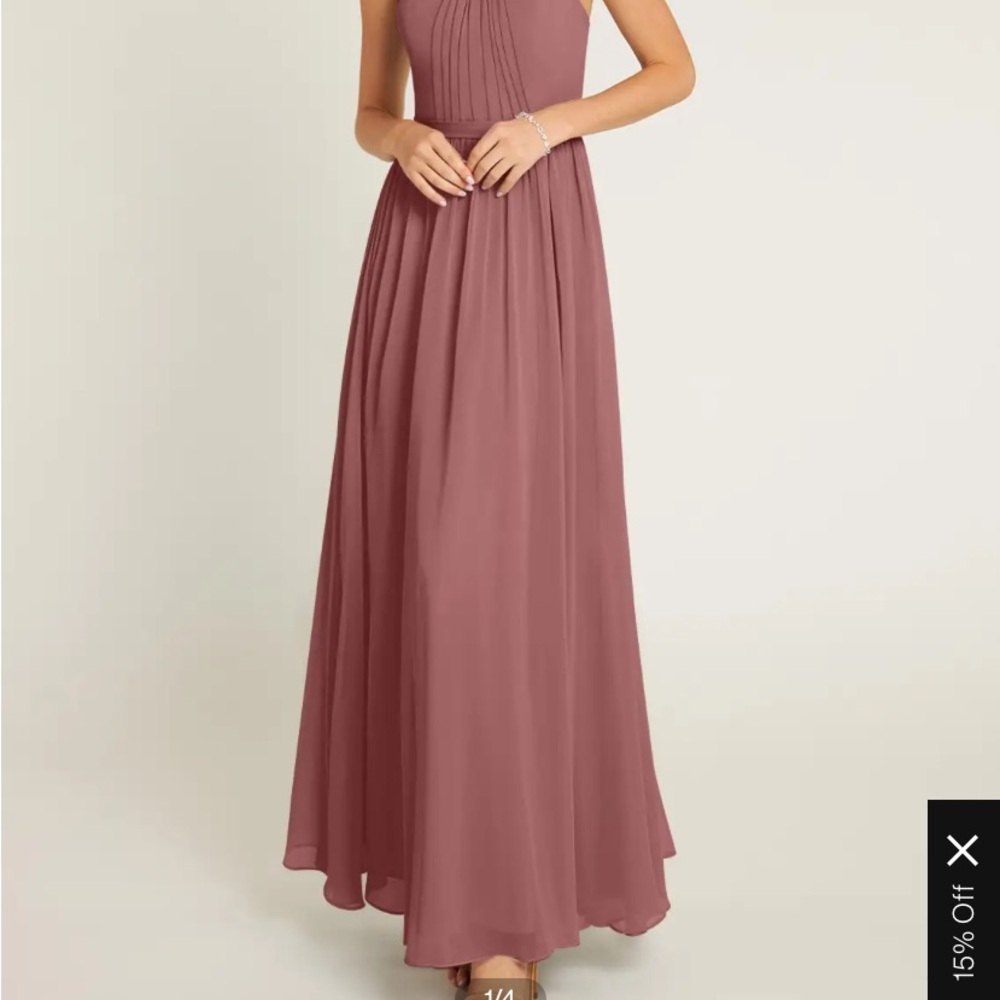 Azazie Rose A-Line Pleated Chiffon Bridesmaid Gown